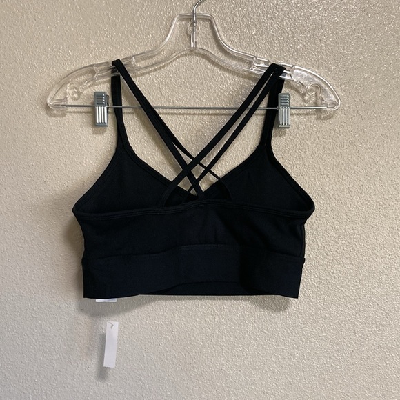 Madewell Flex Strappy Sports Bra in True Black (Size M) - Picture 8 of 9